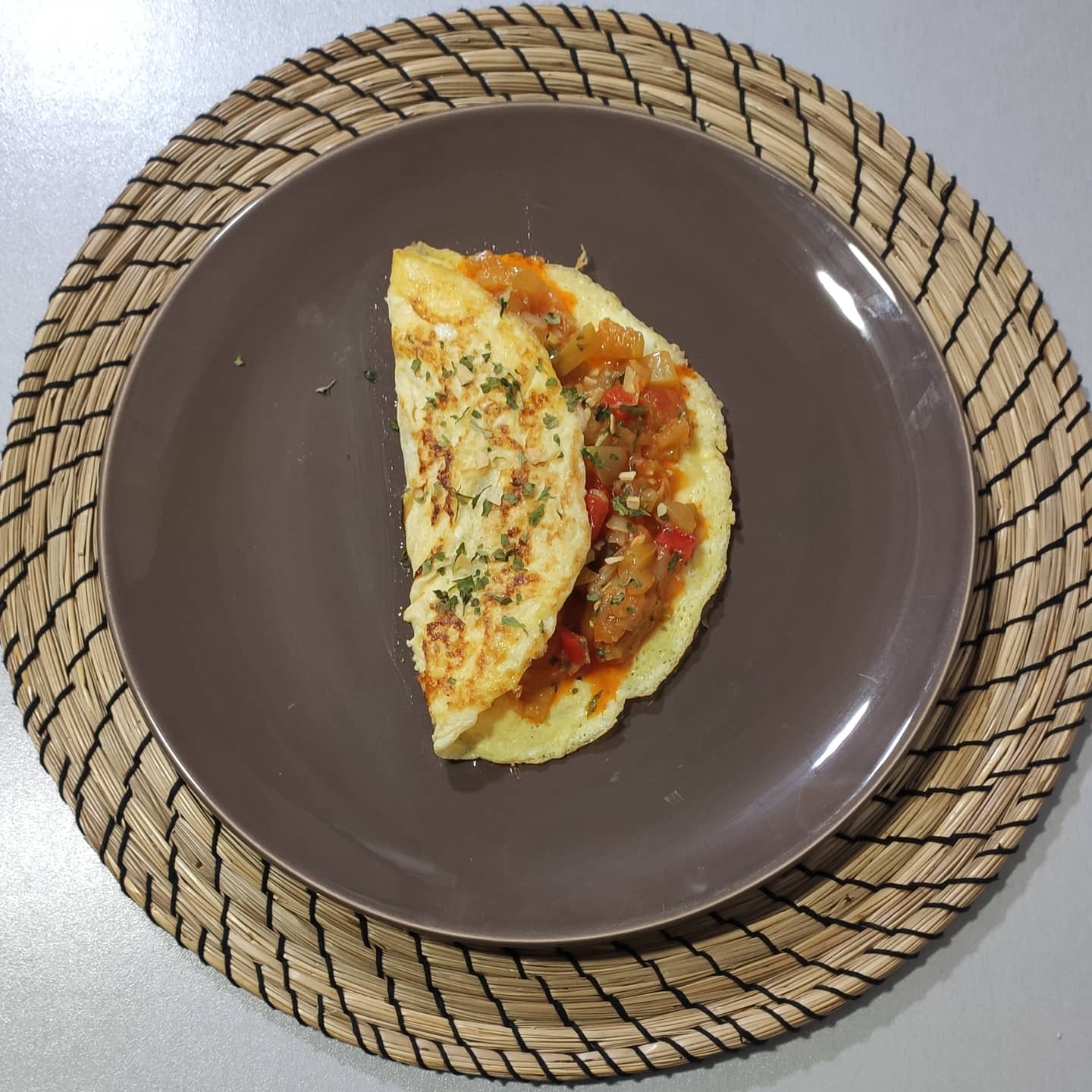 Crep de tortilla con pisto