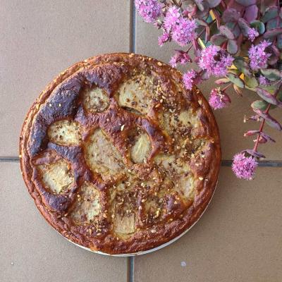 Tarta de manzana jugosa